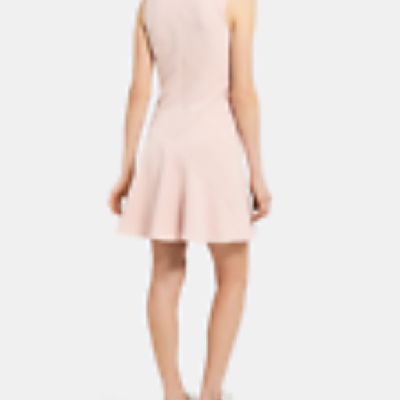 THEORY Blush Pink Fit & Flare Stretch Dress Sleeveless Lined 12 - Picture 4 of 10